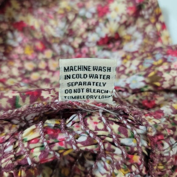 Sim & Sam Sz S Floral Daisy Short Puff Sleeve Crop Top Cotton Boho Cottagecore - Picture 10 of 10